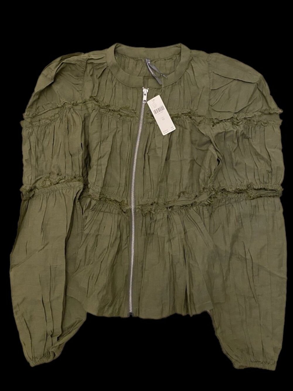 Women’s Green XS Anthropologie Long Sleeve Zip Up Top